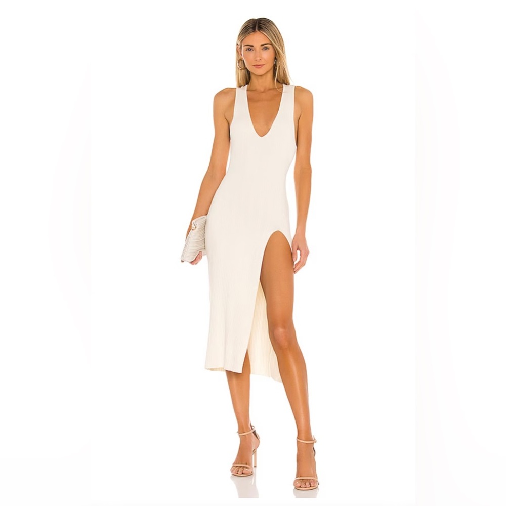 NWT Michael Costello Ivory knit Dress size small Sold out on Revolve